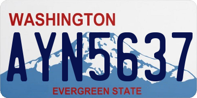 WA license plate AYN5637