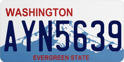 WA license plate AYN5639