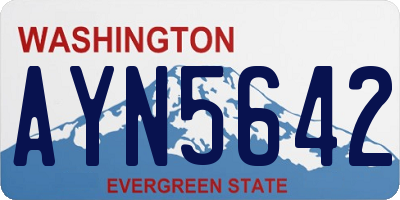 WA license plate AYN5642