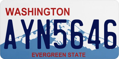 WA license plate AYN5646