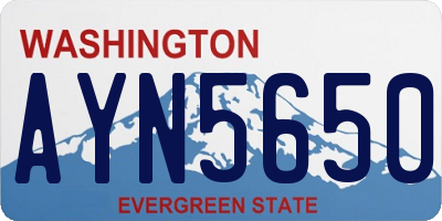 WA license plate AYN5650