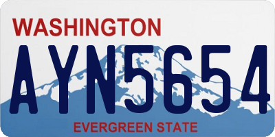 WA license plate AYN5654