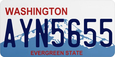 WA license plate AYN5655