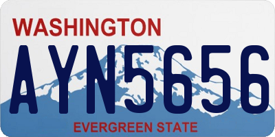 WA license plate AYN5656