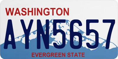 WA license plate AYN5657