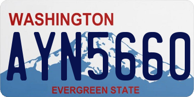 WA license plate AYN5660