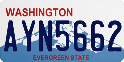 WA license plate AYN5662