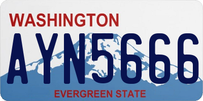 WA license plate AYN5666