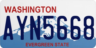 WA license plate AYN5668