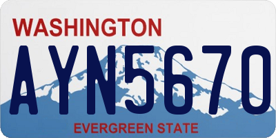 WA license plate AYN5670