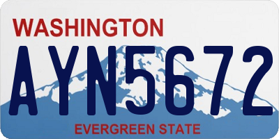 WA license plate AYN5672