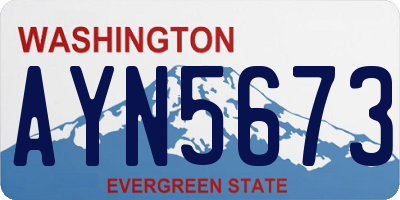 WA license plate AYN5673