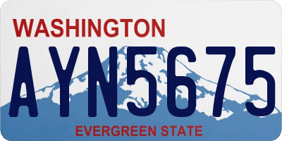 WA license plate AYN5675