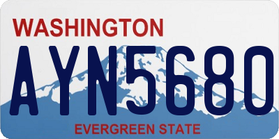 WA license plate AYN5680