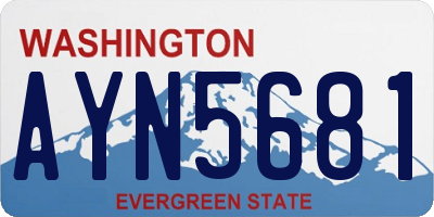 WA license plate AYN5681