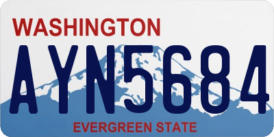 WA license plate AYN5684