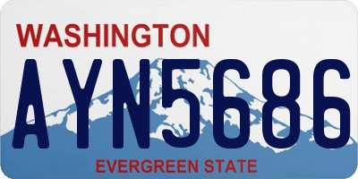 WA license plate AYN5686