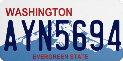WA license plate AYN5694