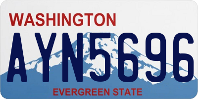 WA license plate AYN5696