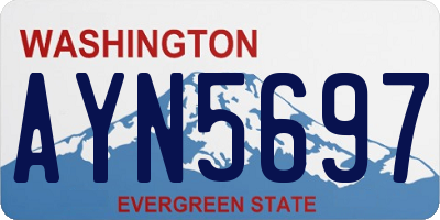 WA license plate AYN5697