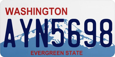 WA license plate AYN5698