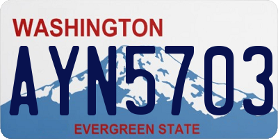 WA license plate AYN5703