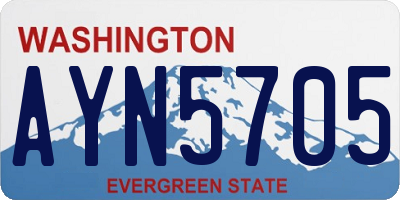WA license plate AYN5705