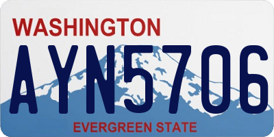 WA license plate AYN5706