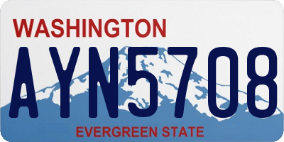 WA license plate AYN5708