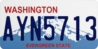 WA license plate AYN5713