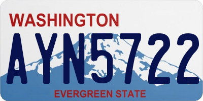 WA license plate AYN5722