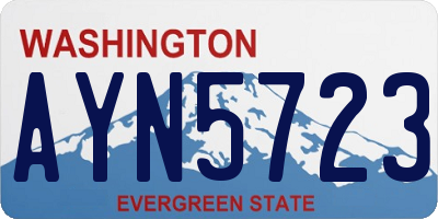 WA license plate AYN5723