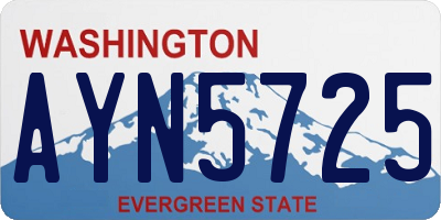 WA license plate AYN5725
