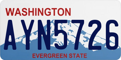 WA license plate AYN5726