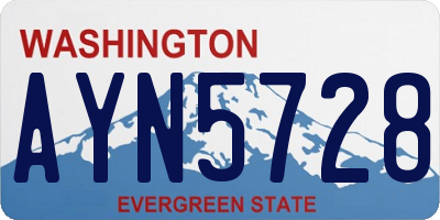 WA license plate AYN5728