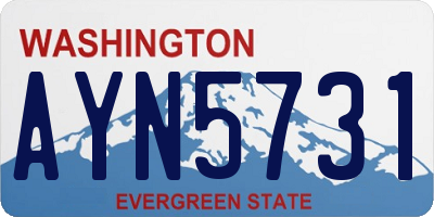 WA license plate AYN5731