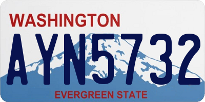 WA license plate AYN5732
