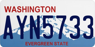 WA license plate AYN5733