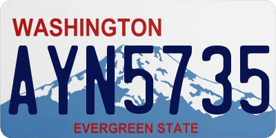WA license plate AYN5735