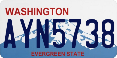 WA license plate AYN5738