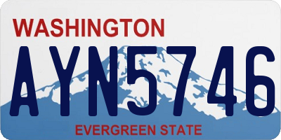 WA license plate AYN5746