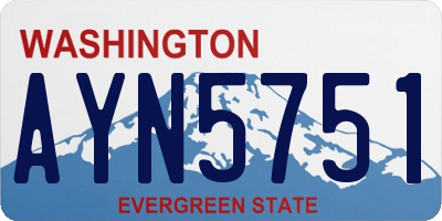 WA license plate AYN5751