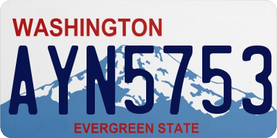 WA license plate AYN5753