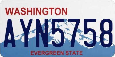 WA license plate AYN5758
