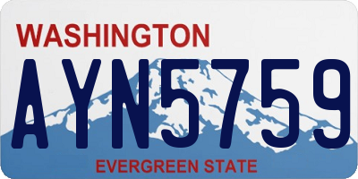 WA license plate AYN5759