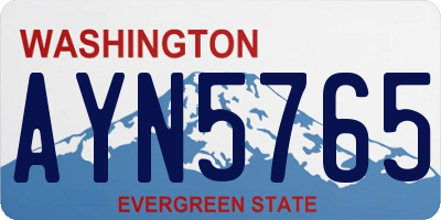 WA license plate AYN5765