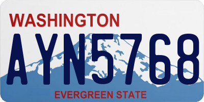 WA license plate AYN5768