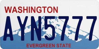 WA license plate AYN5777