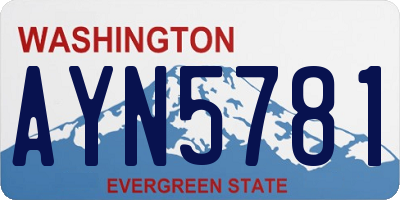 WA license plate AYN5781