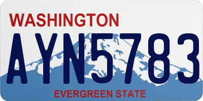 WA license plate AYN5783